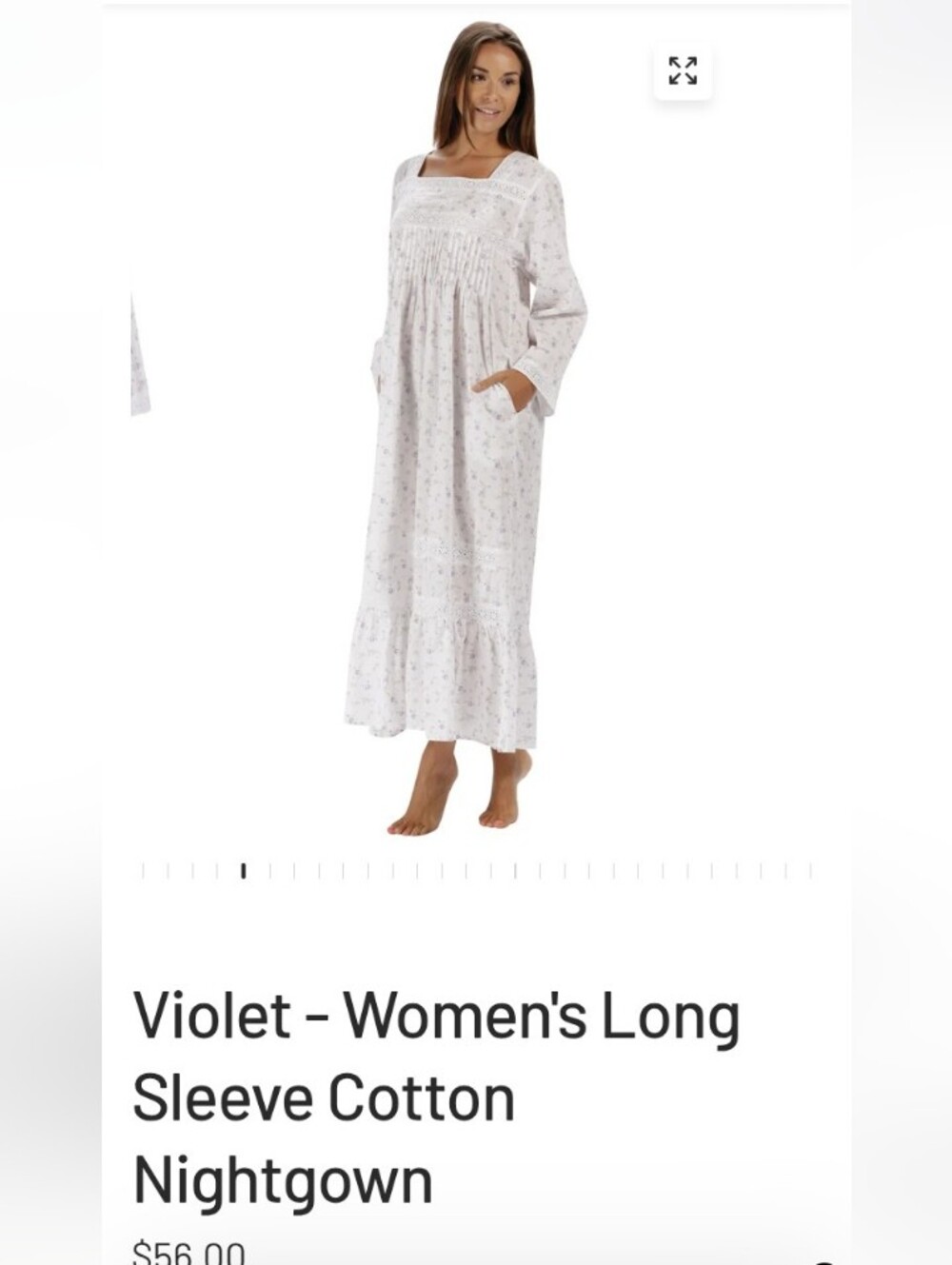 Women's White Floral Nightgown